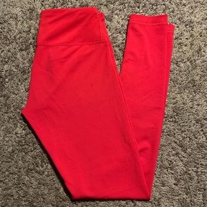 Red full length leggings